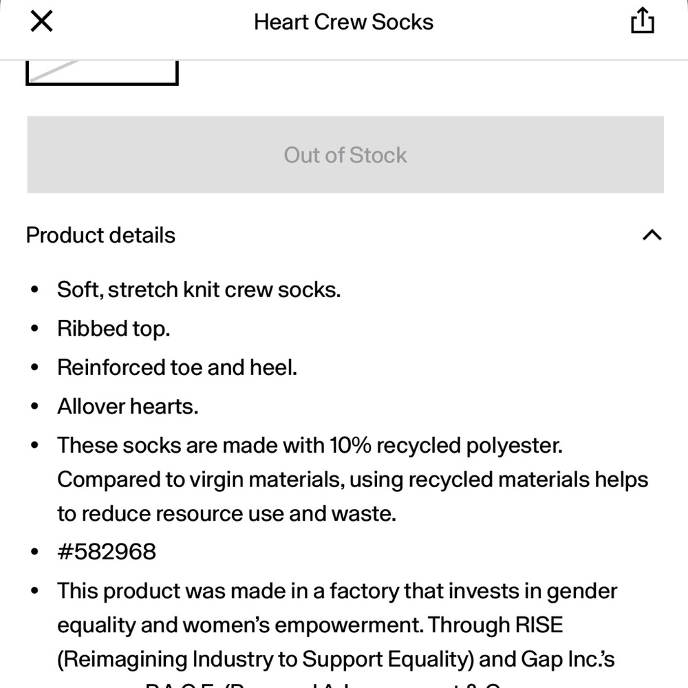 🏷️ GAP Heart Pattern Crew Socks, 2-pack - Picture 5 of 6